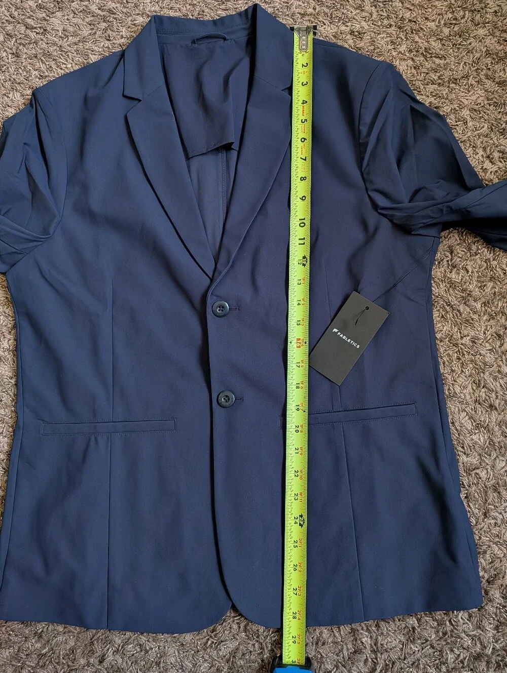 NWT Fabletics Navy The Don Blazer 2-Button Jacket Men's M